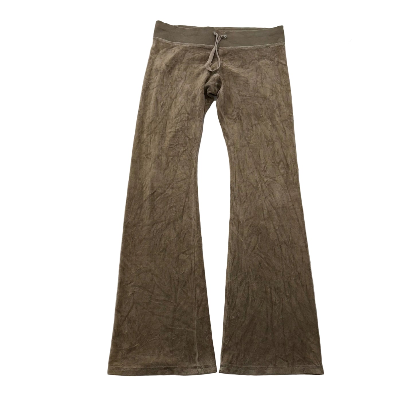 Juicy Couture Beige Classic Terry Flared Wide Leg Track Pants Low Rise Size M