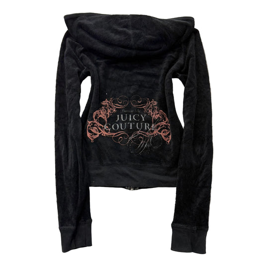Juicy Couture Maison De Juicy Couture Womens Black Terry Cloth Zip-Up Hoodie - P