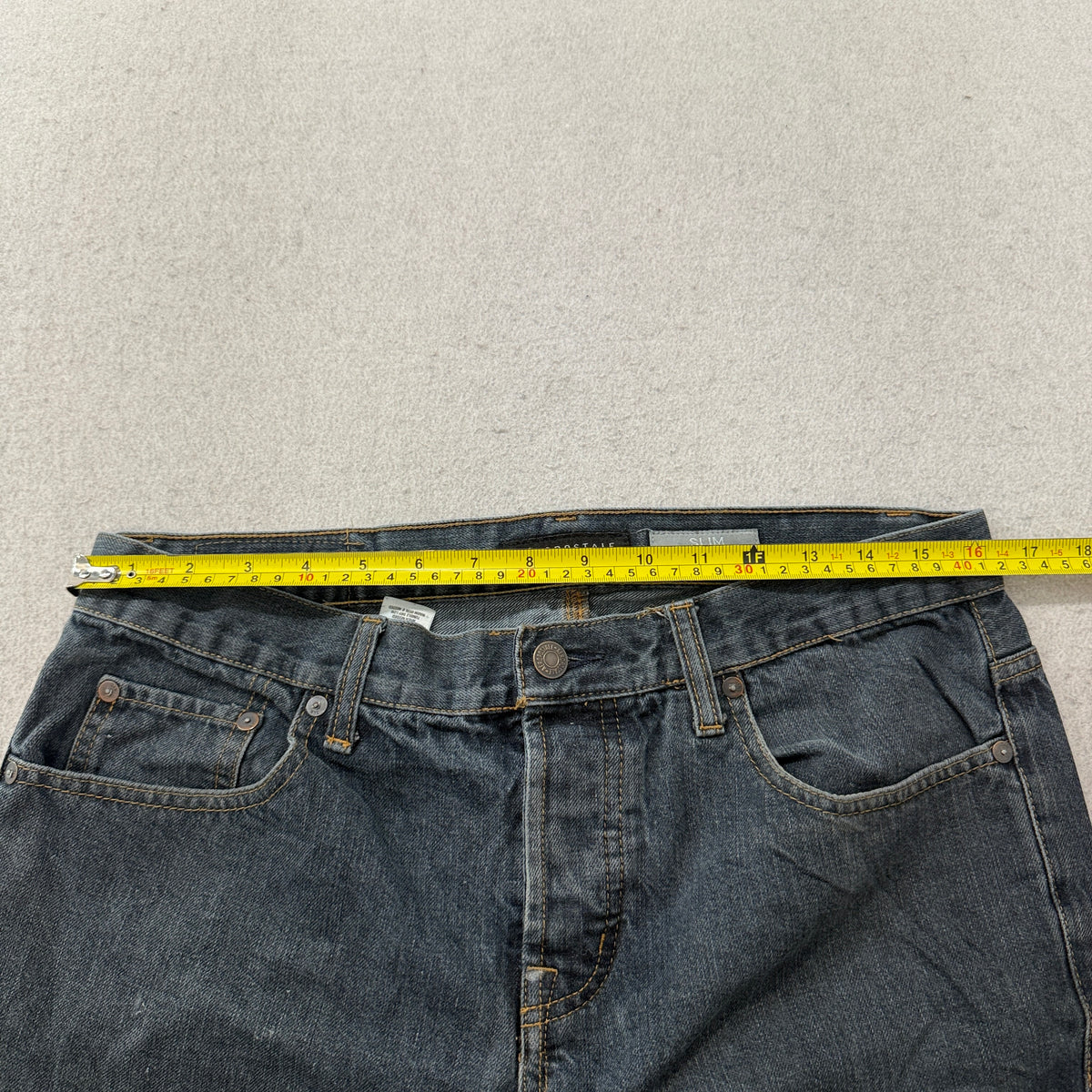 Aeropostale Slim Straight Dark Wash Jeans Size 32x32 photo 5