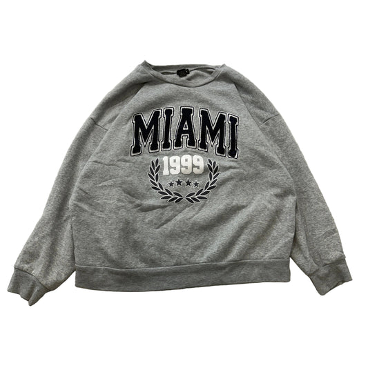 Justify Miami 1999 Men's Gray Fleece Crewneck Pullover Sweatshirt Y2K Size XL