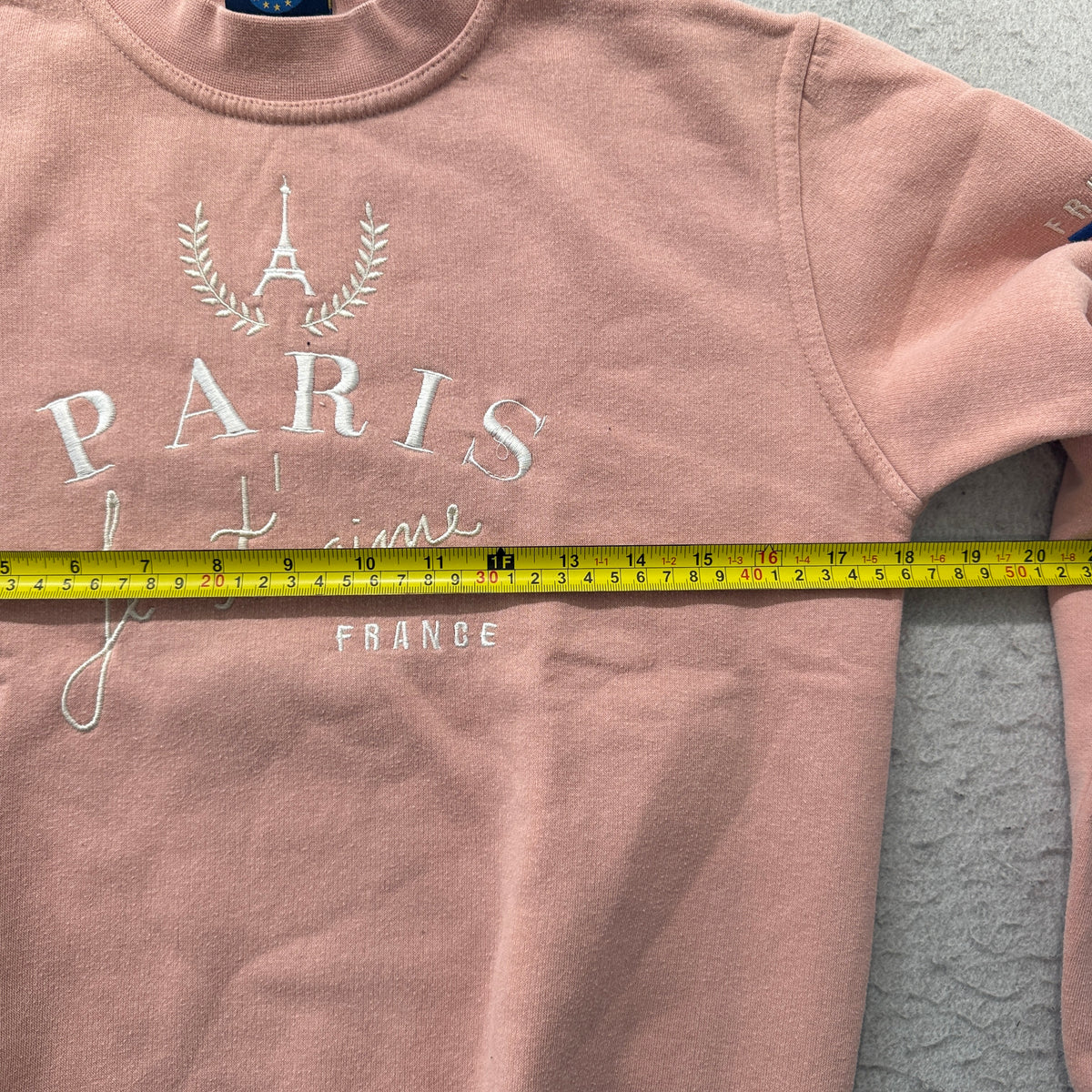 Tour DOr Paris Pink Embroidered Crewneck Sweatshirt Size XS photo 4