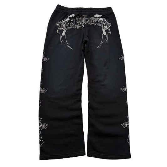 ED HARDY “Crosses” SUNFADED BLACK BAGGY PANTS