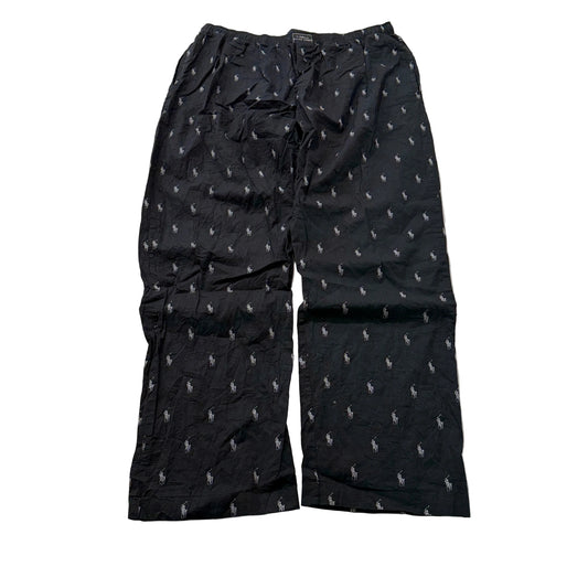 Polo Ralph Lauren Men's Black Lounge Pajamas Button Fly Closure Classic - XL