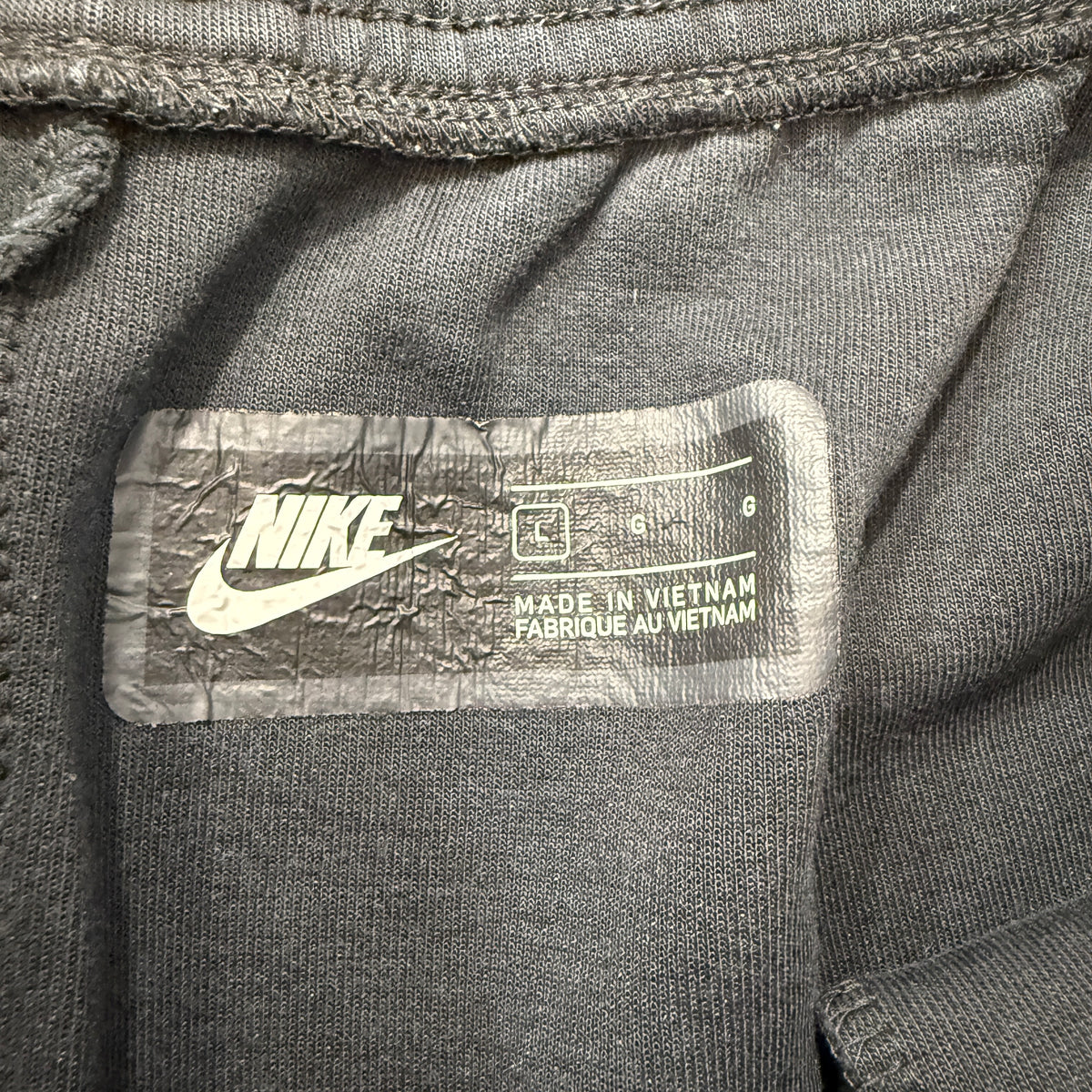 Nike Men's Black Fleece Sweatpants Drawstring Pockets Distressed Washed Size L