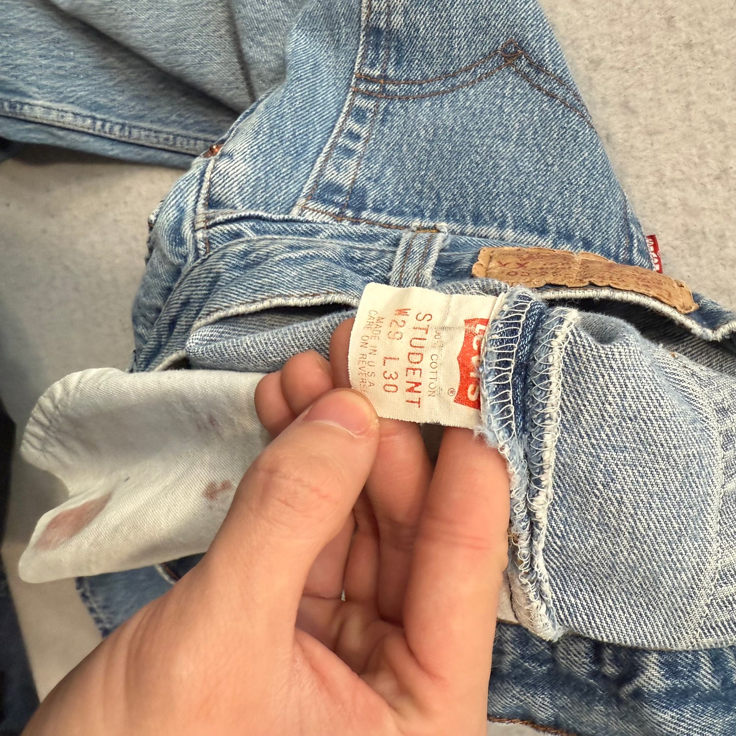 Levi's Student Men's Blue Denim Jeans Pockets Button Fly Made in USA Size 29X30