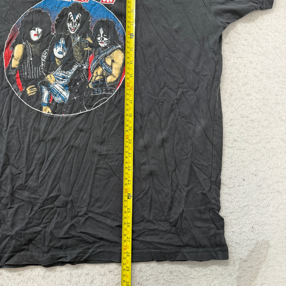 KISS Band T-Shirt Men's Black Rock Graphic Short Sleeve Crewneck Tee Size XL photo 5