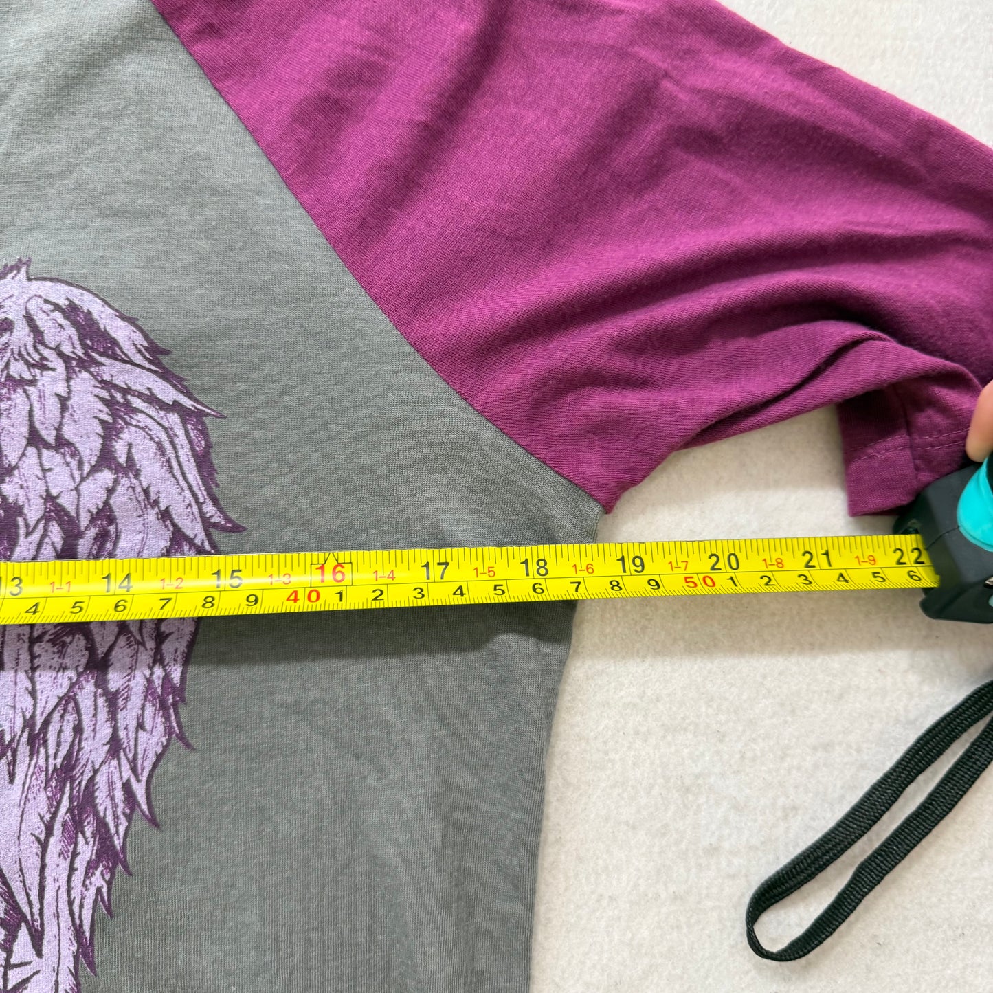 Harley-Davidson Women's Gray Purple Winged Graphic T-Shirt Raglan Sleeves Size L