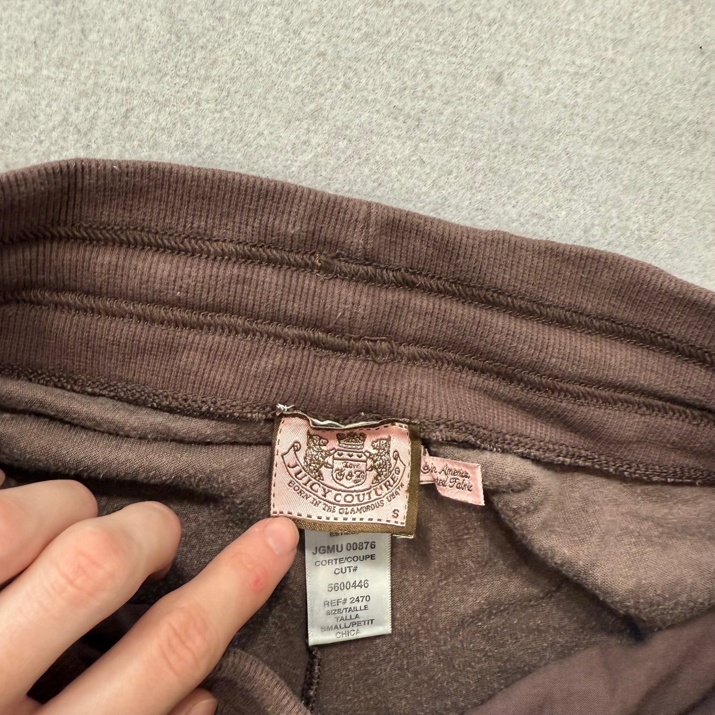 Vintage Juicy Couture Women Brown Velour Flared Leg Track Pant Drawstring Size S