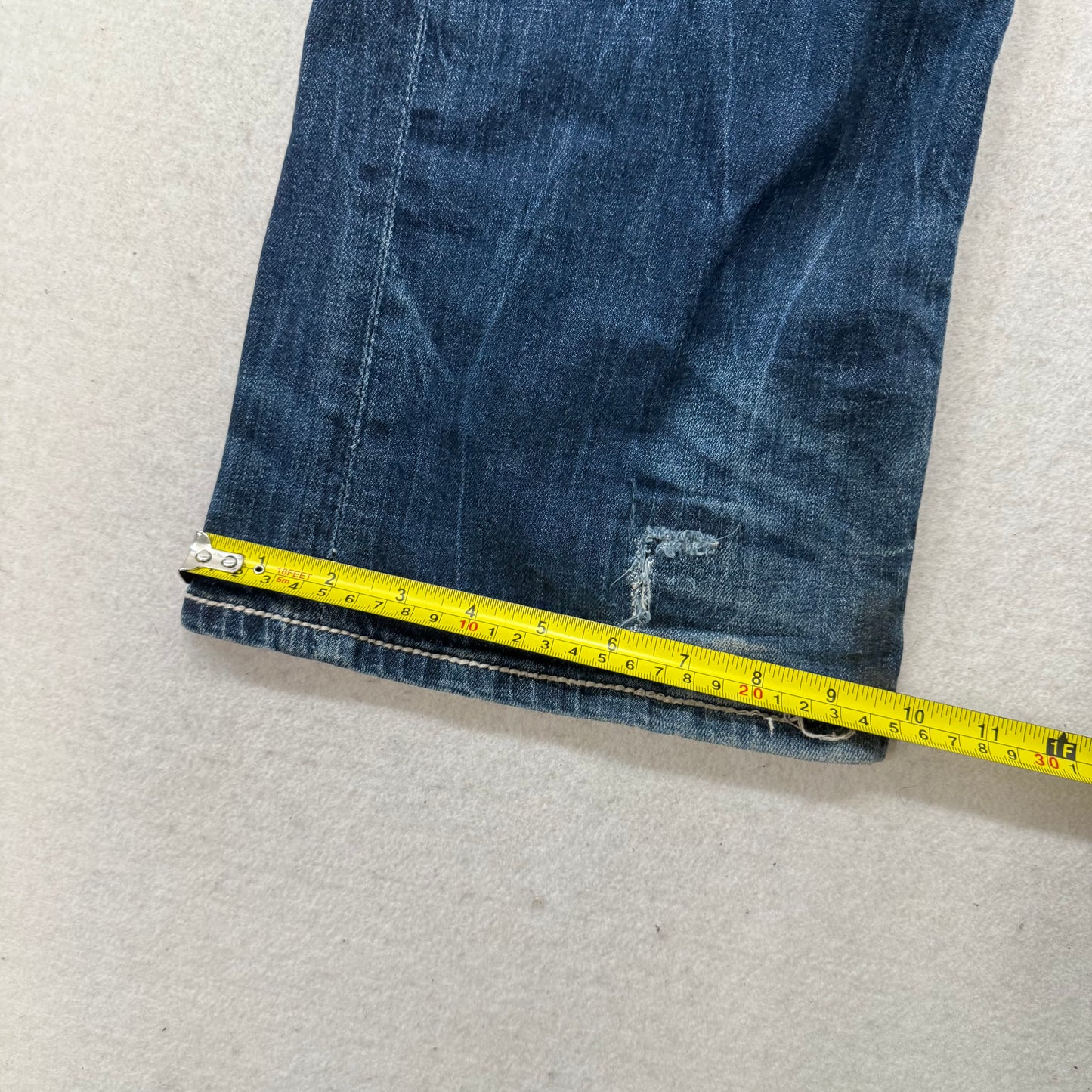 Rock Revival Auster Women's Blue Denim Bootcut Jeans Fleur-De-Lis Pocket Size 34