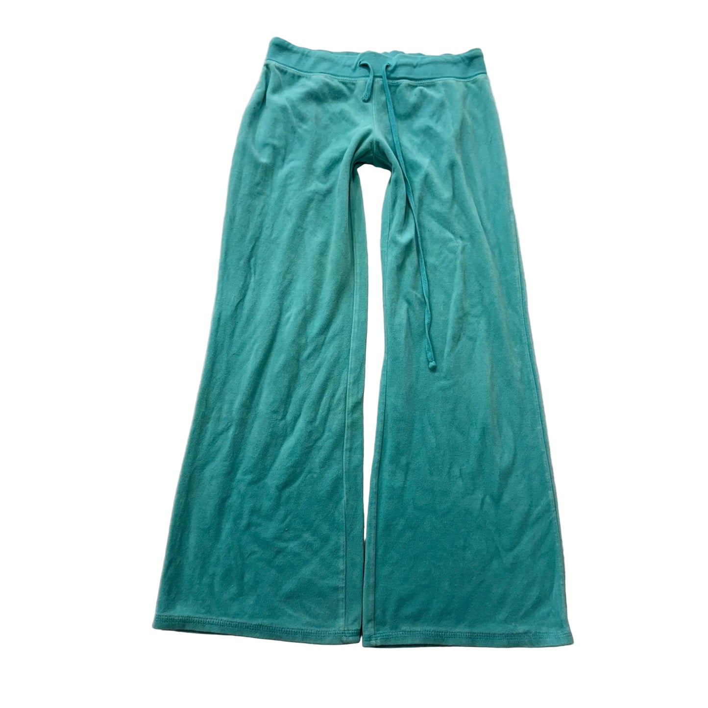 Vintage Juicy Couture Womens Aqua Velour Flared Track Pant Loungewear Y2k Size S