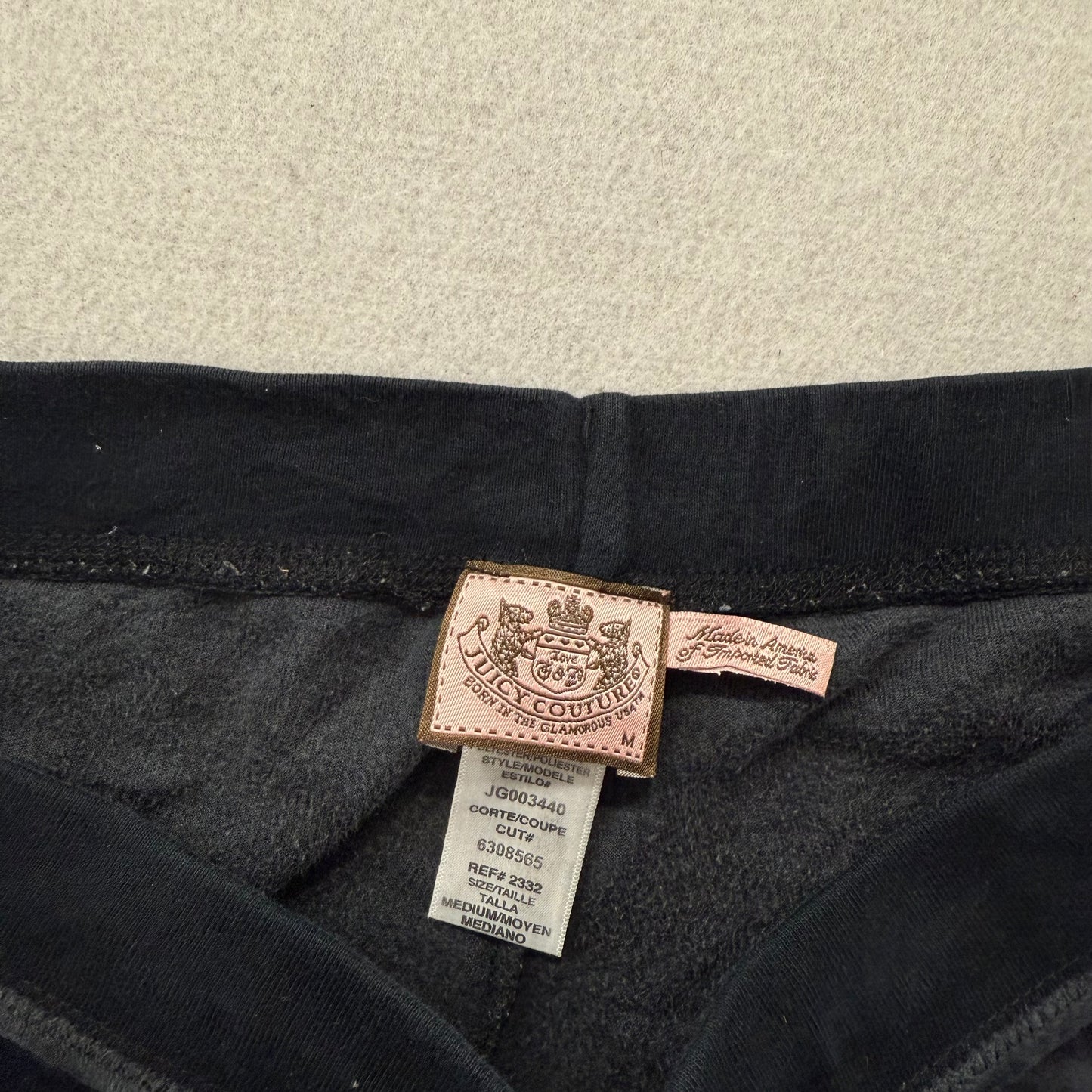 Juicy Couture Womens Black Velour Flared Wide Leg Track Pant Low Rise Y2K Size M