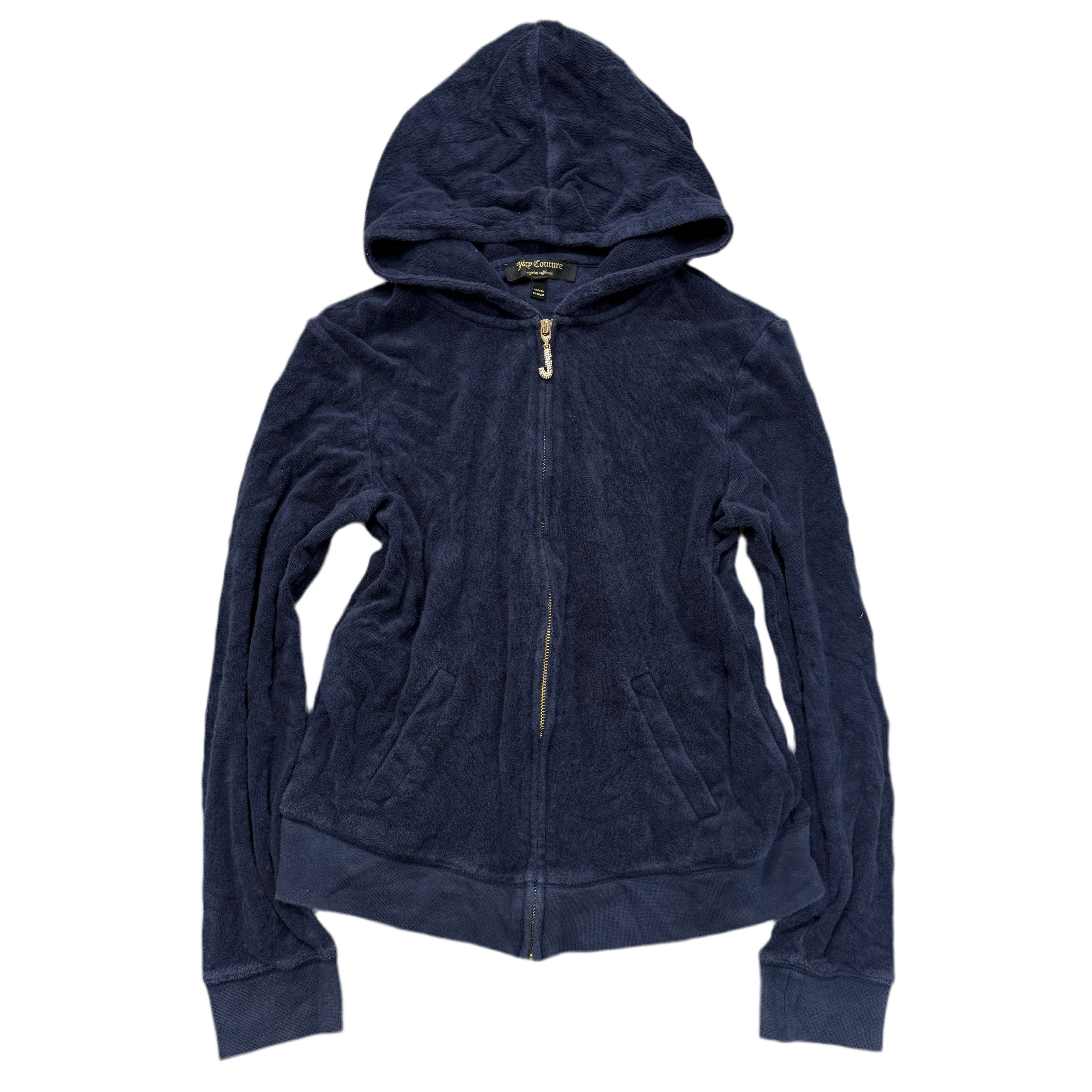 Navy Blue Juicy Couture Hoodie w/ Bling Zipper SIZE L