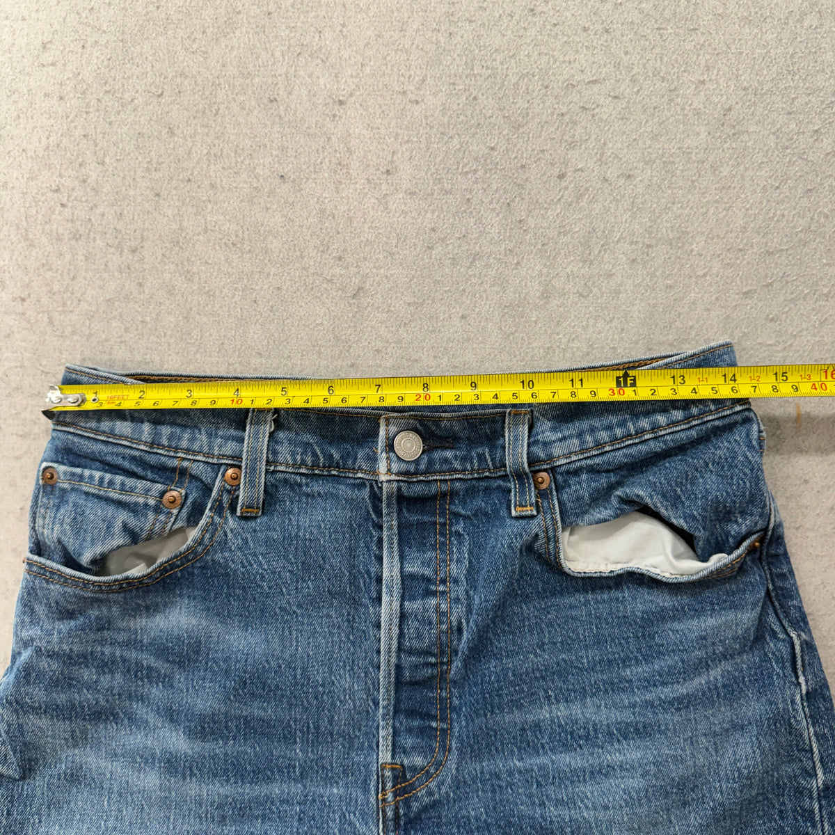 Levis 501 High Rise Cutoff Denim Shorts Size 29 photo 4