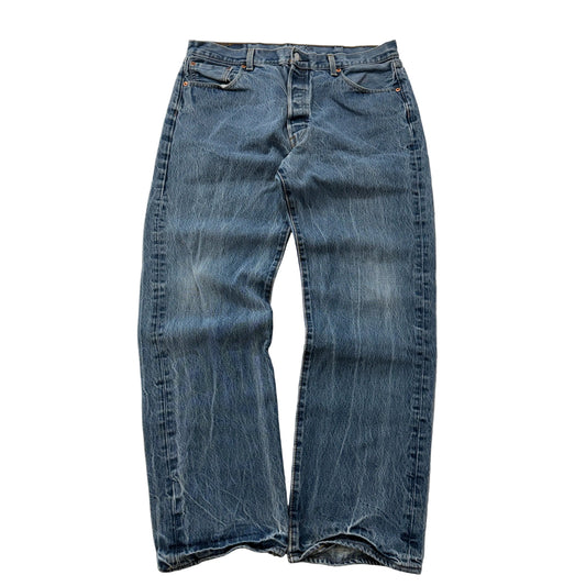 Levis 501 Medium Wash Button Fly Jeans Size 38x34 photo 1