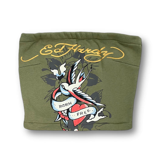 ED HARDY “Free Bird” SAGE TUBE TOP - Clean Curriculums 