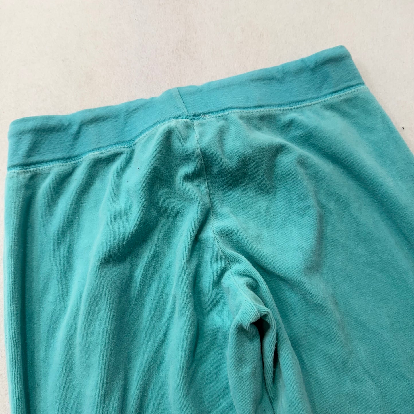 Vintage Juicy Couture Womens Aqua Velour Flared Track Pant Loungewear Y2k Size S