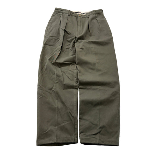 Unbranded Olive Pleated Cotton Chino Pants Size 34x32 photo 1