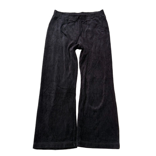 Juicy Couture black velour wide leg track pants front size L
