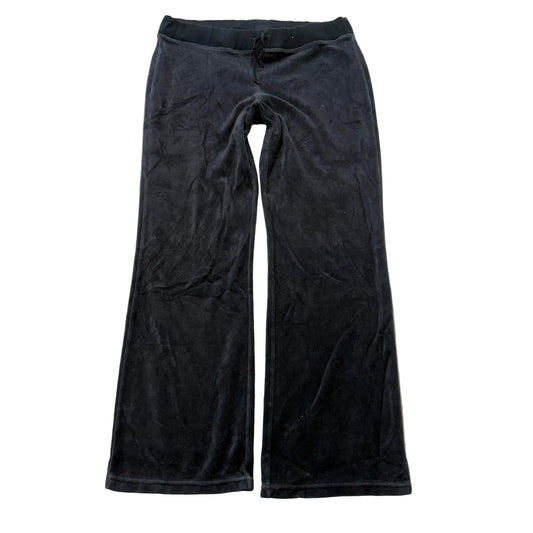 Juicy Couture Women's Black Velour Flared Track Pants Drawstring Casual Size M