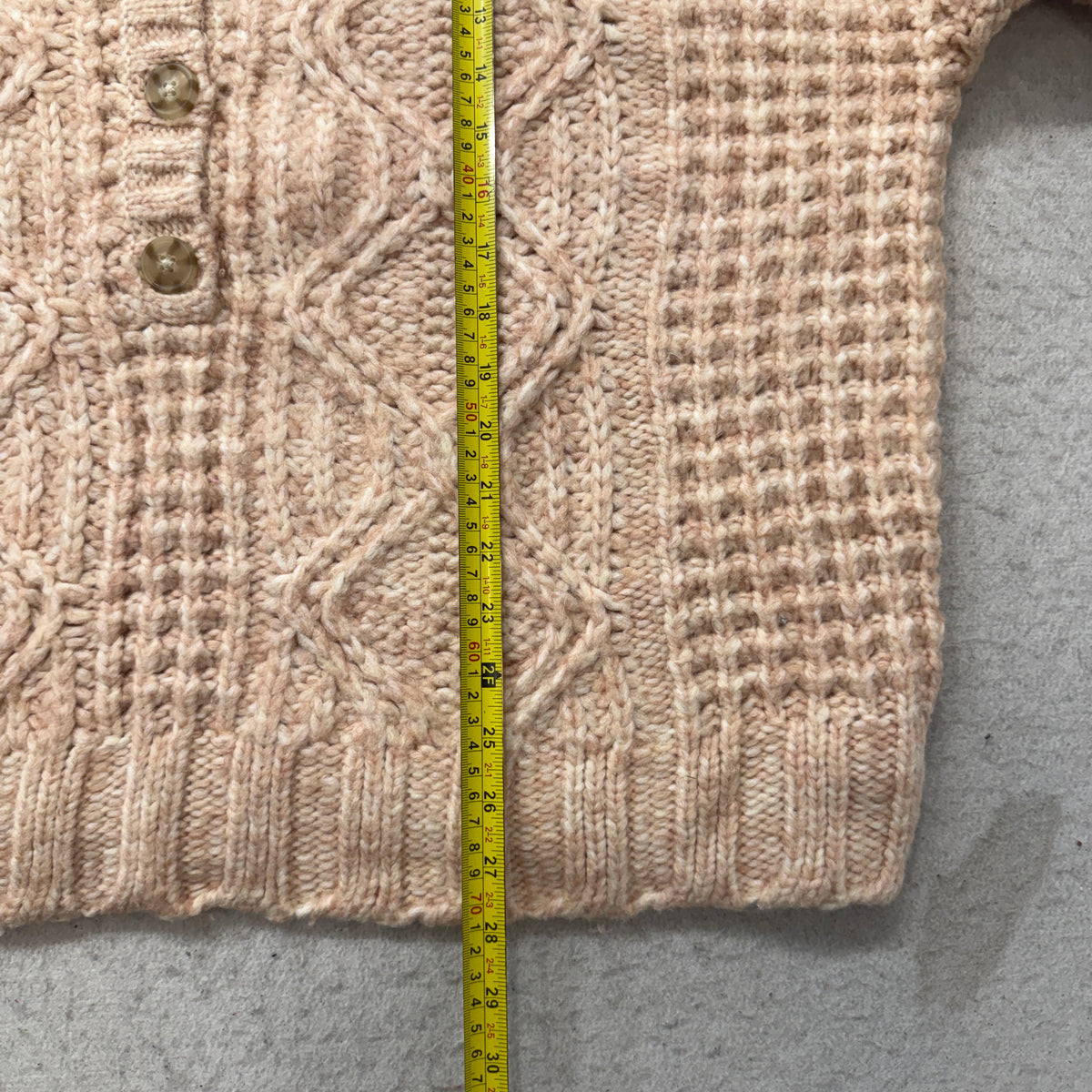 American Eagle Pink Chunky Cable Knit Henley Sweater Size XXL photo 5