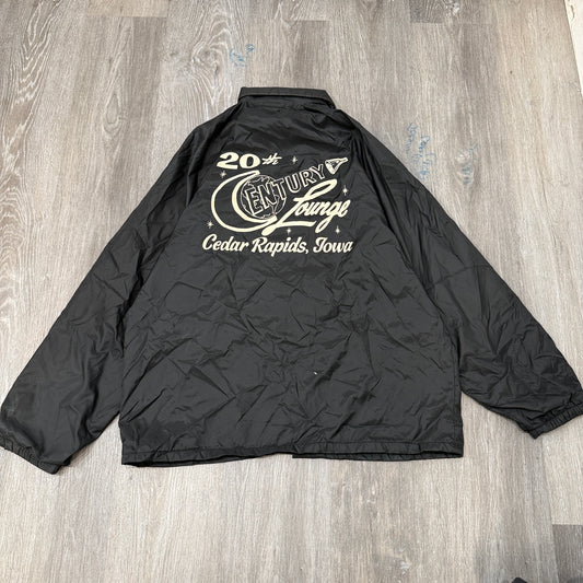 Vintage Active Generation Men's Black Windbreaker Jacket Snap Front USA Made - L