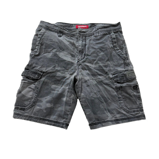 Unionbay Montego Men's Grey Camouflage Cotton Relaxed Fit Cargo Shorts Size 36