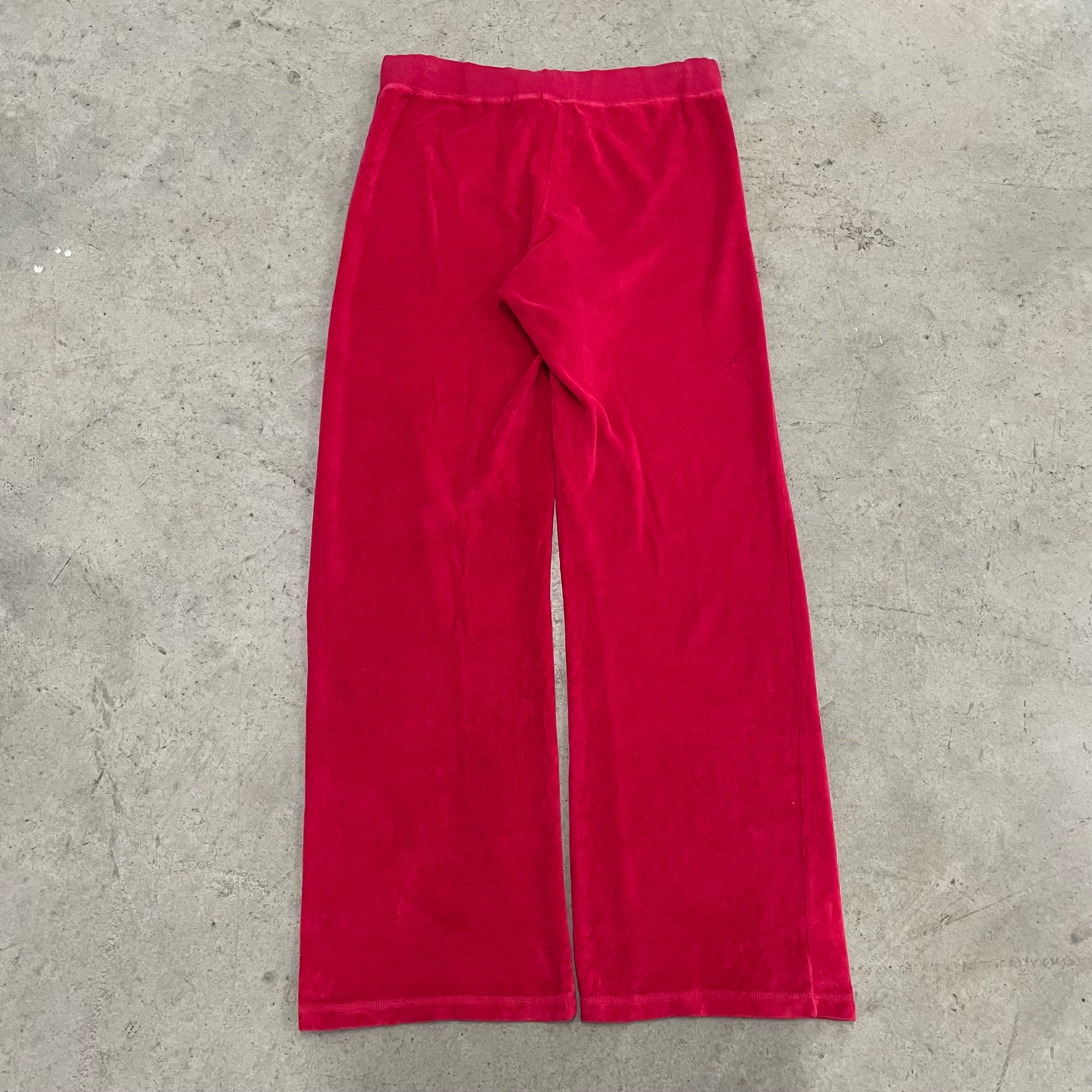 Vintage Juicy Couture “Royal Couture” Red Velour Pants Size M