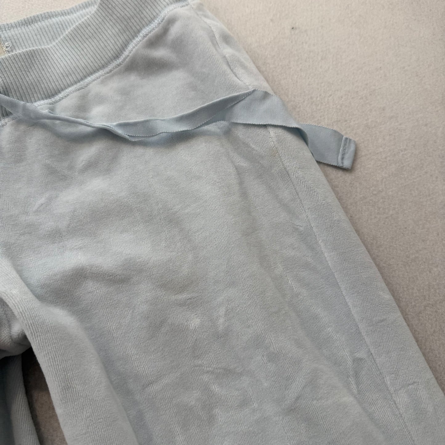 Hollister Women's Ice Blue Velour Flared Track Pant Loungewear Low Rise Size M