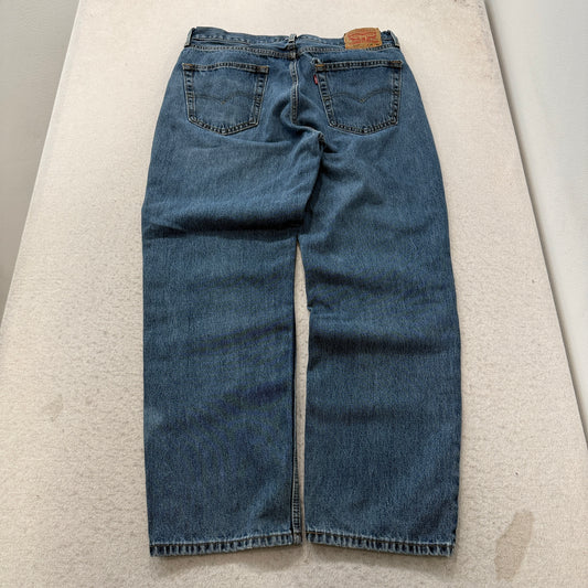 Levi's 550 Men's Blue Denim Jeans Relaxed Fit Zip-Fly Pockets Size W36xL32