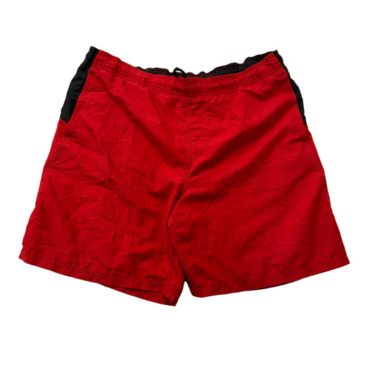 Nike Swim Trunks Men's Red Black Board Shorts Mesh Lined Drawstring Size L photo 1