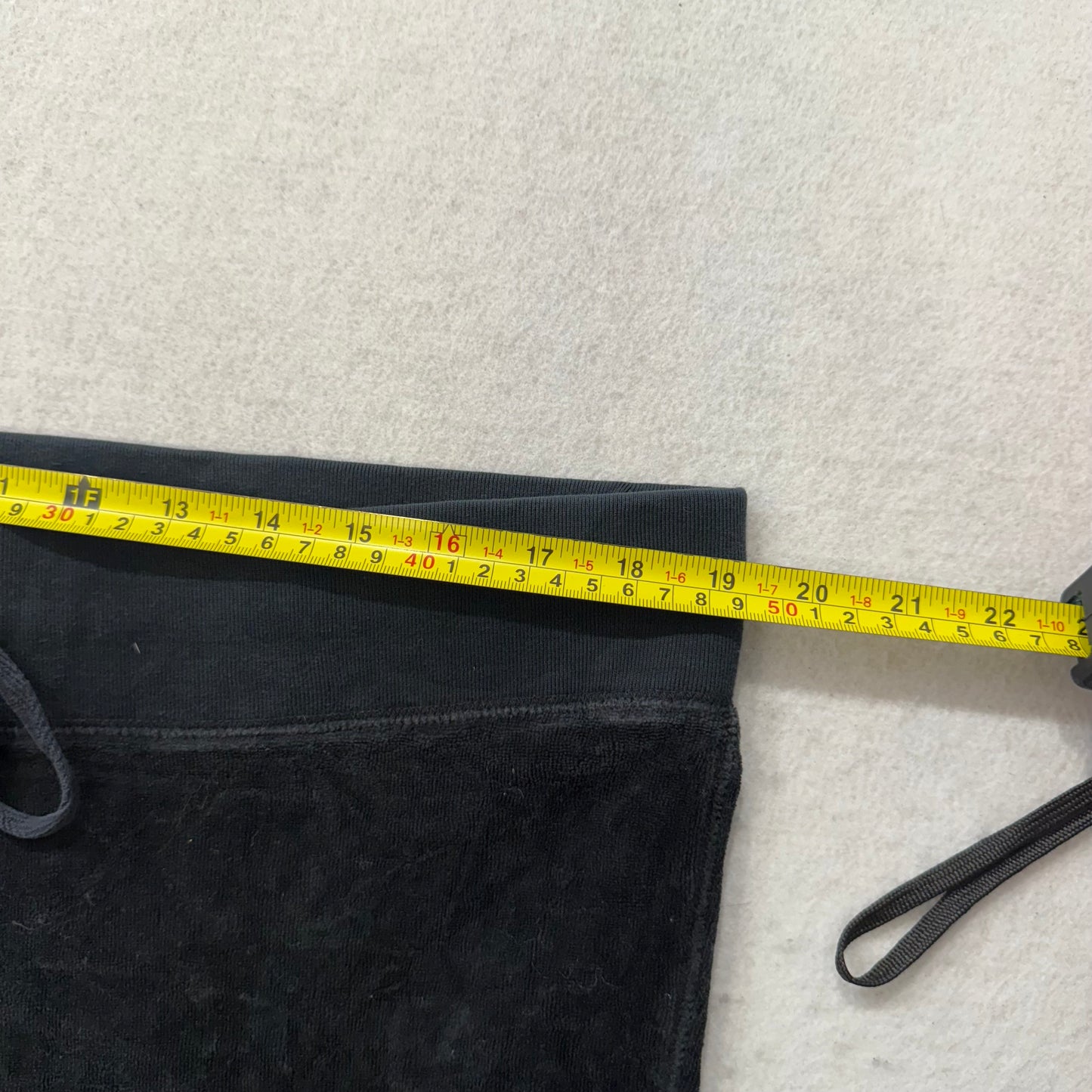 Vintage Juicy Couture Women's Black Velour Wide Leg Track Pant Loungewear Size L