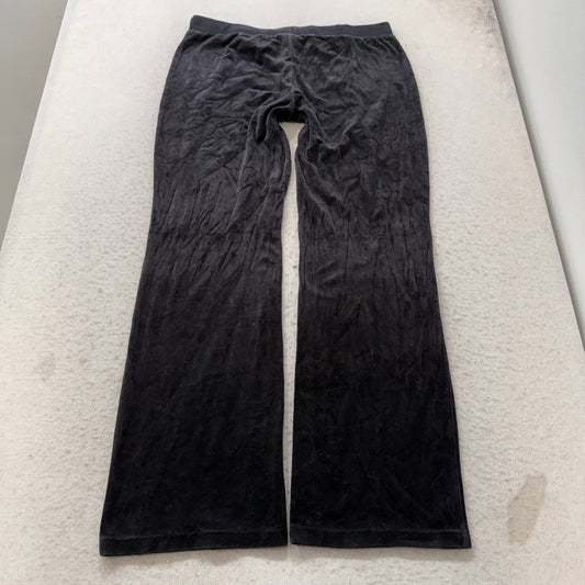 Juicy Couture Women's Charcoal Gray Velour Flared Track Pants Loungewear Size XL