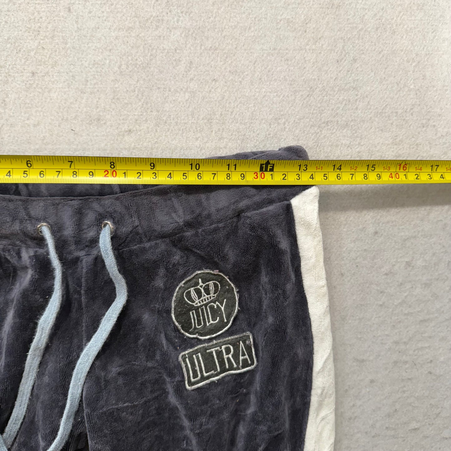 2003 Vintage Juicy Couture Ultra Women's Black Velour Flared Track Pants Size M