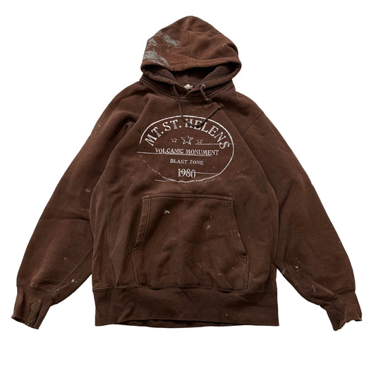 Vintage Pro-Weave Mt.Stehelen Men's Dark Brown Pullover Hoodie Distressed Size M