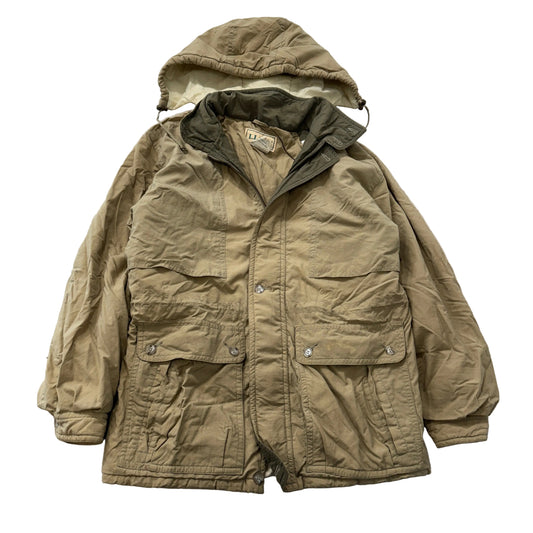 L.L.Bean Vintage Mens Khaki Hooded Parka Jacket Size M photo 1