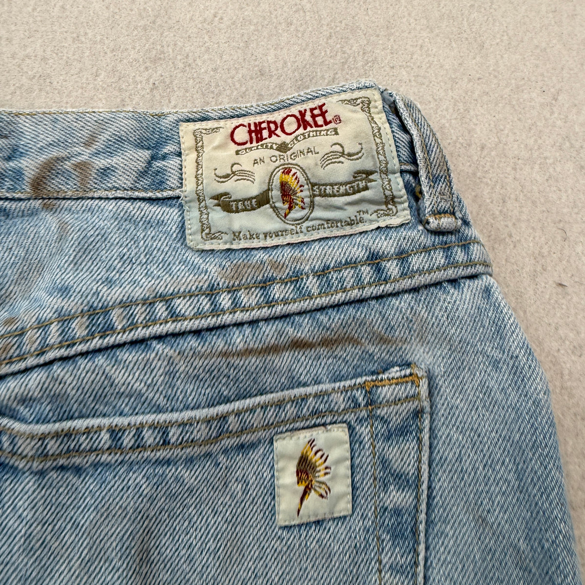 Vintage Cherokee Mom Jeans Women's Light Wash Tapered High Rise USA Made Size 12 photo 7