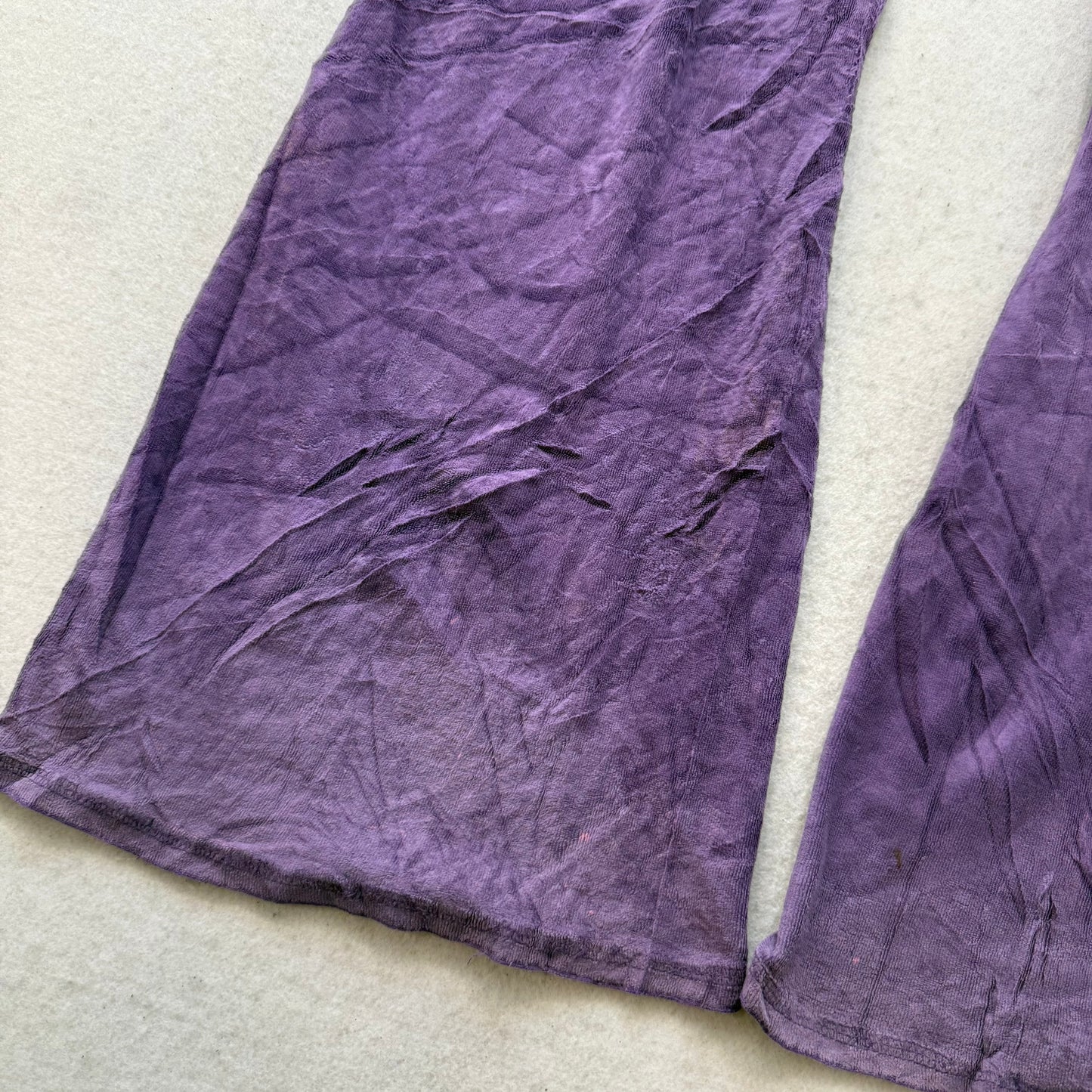 Vintage Juicy Couture Women's Purple Velour Flared Track Pant Loungewear Size L