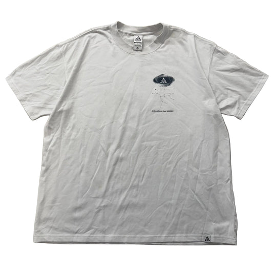 Nike ACG Men's White Cotton Dri-FIT Galaxy T-Shirt Short Sleeves Graphic Size XL