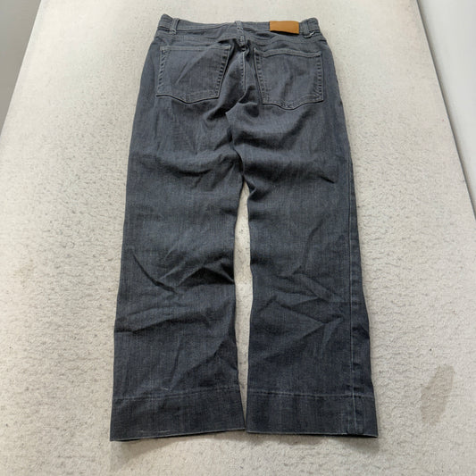 Zara Wide Leg Dark Gray Denim Jeans Size 8 photo 2