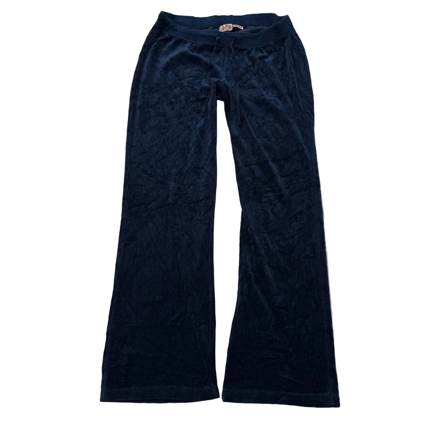 Juicy Couture Women's Navy Blue Velour Flared Track Pants Loungewear Y2K Size M