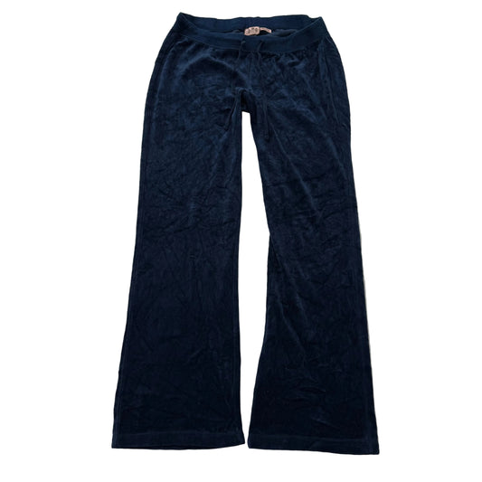 Juicy Couture Women's Navy Blue Velour Flared Track Pants Loungewear Y2K Size M