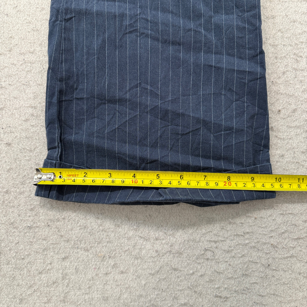 Dickies Womens Navy Pinstripe Flare Pants Size S photo 7