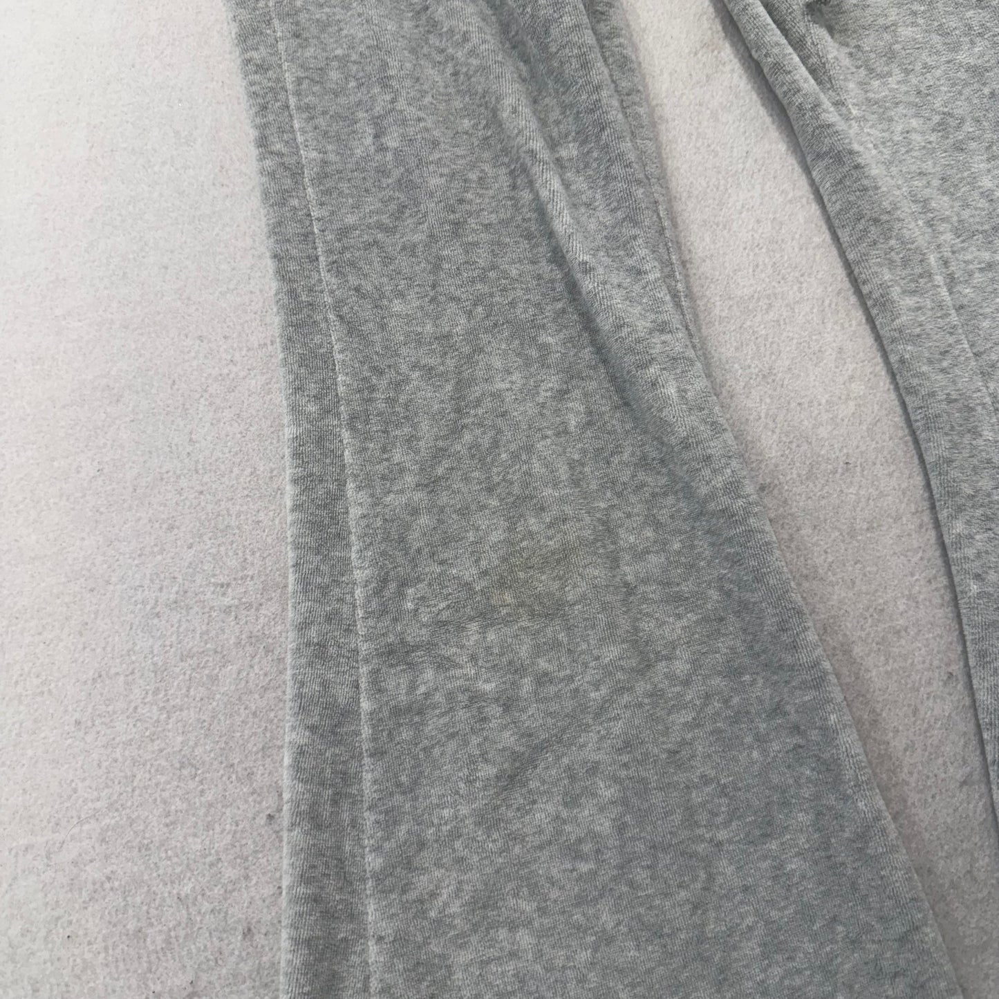 Juicy Couture Gray Velour Tracksuit Set Zip Up Hoodie & Flared Pants Y2K Size S