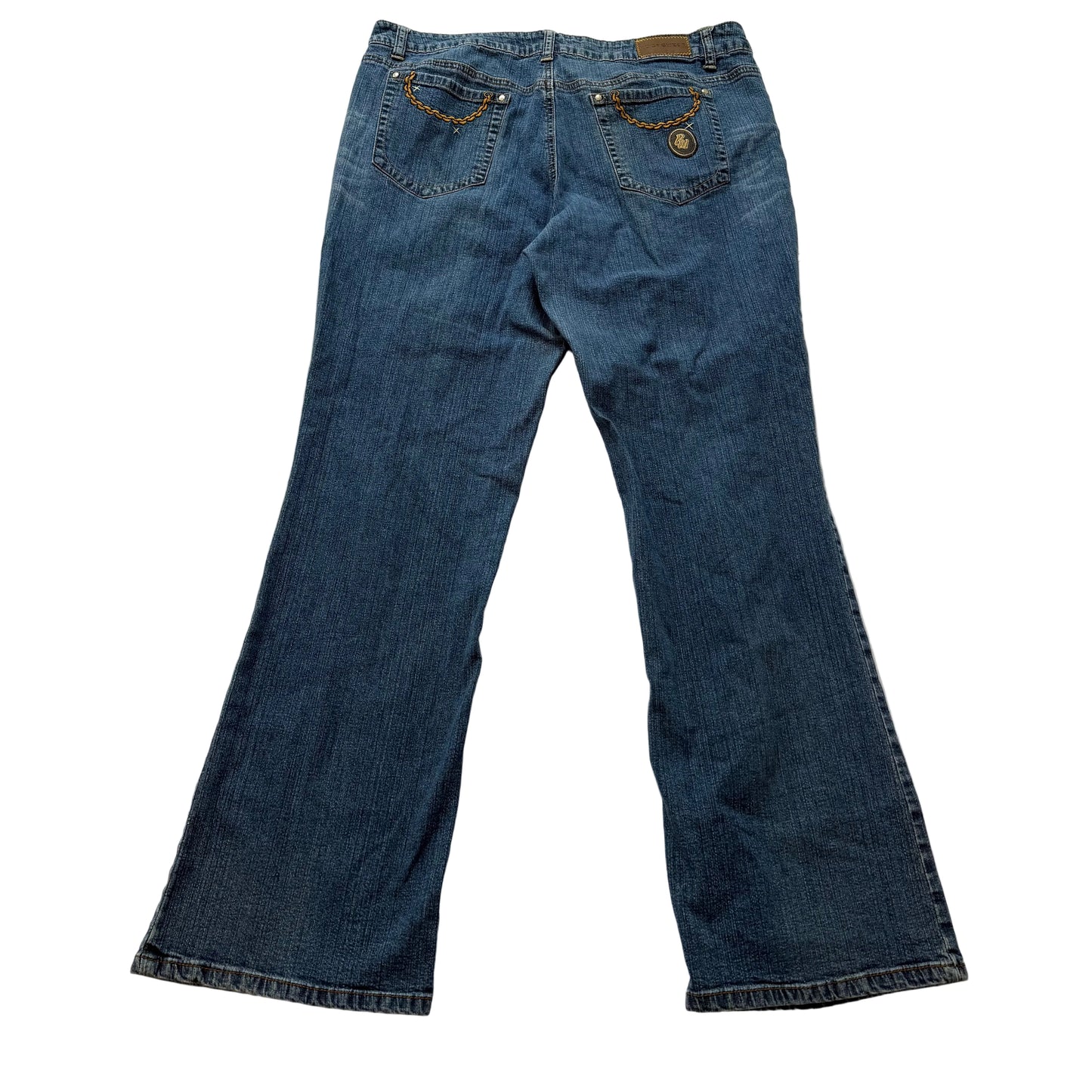 Rocawear Women's Medium Wash Blue Denim Bootcut Jeans Low Rise Casual Size 18