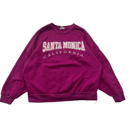 Rue 21 Santa Monica California Women's Dark Magenta Fleece Sweatshirts Size S