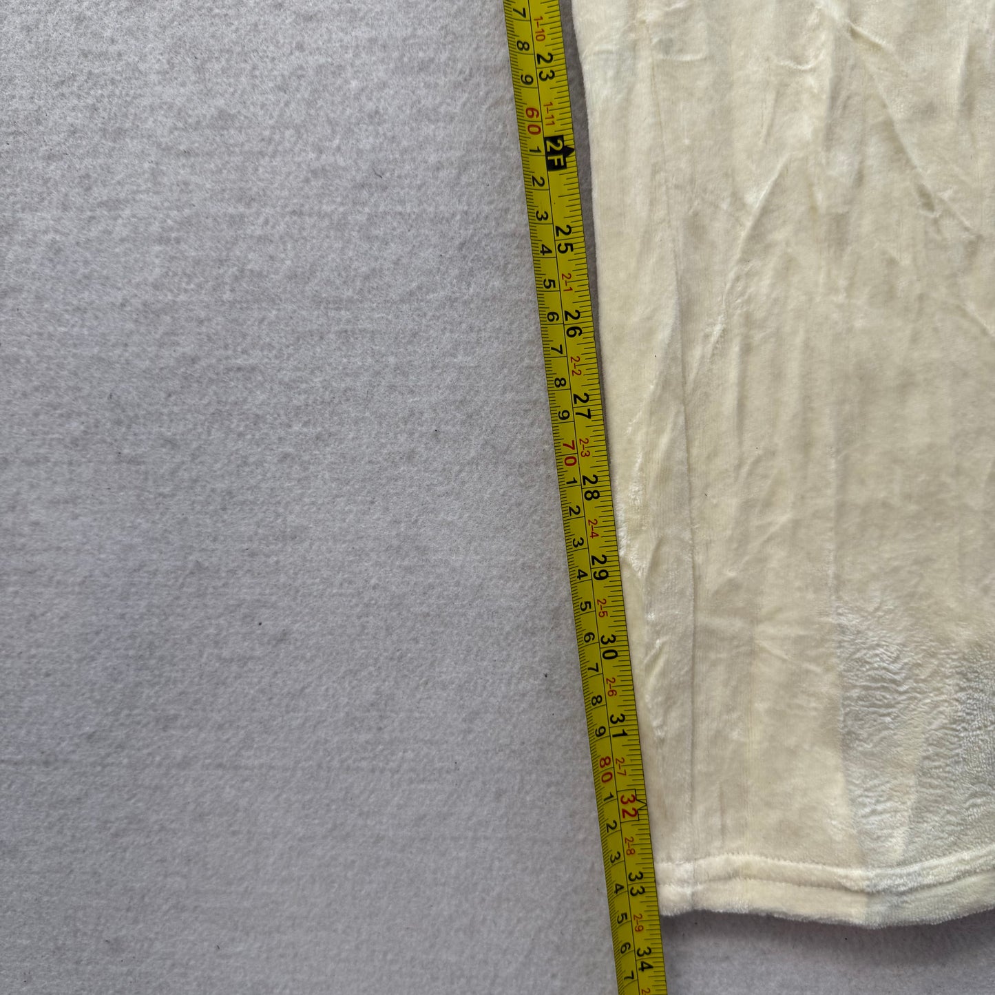 Juicy Couture Women's Cream Velour Flared Track Pant Rhinestones Logo Size M