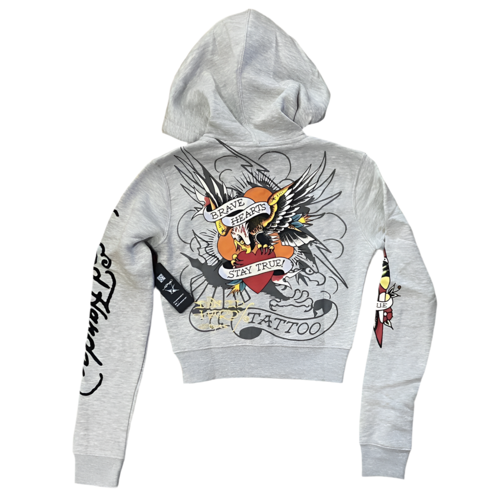 ED HARDY “ROSE HEART” GREY SET