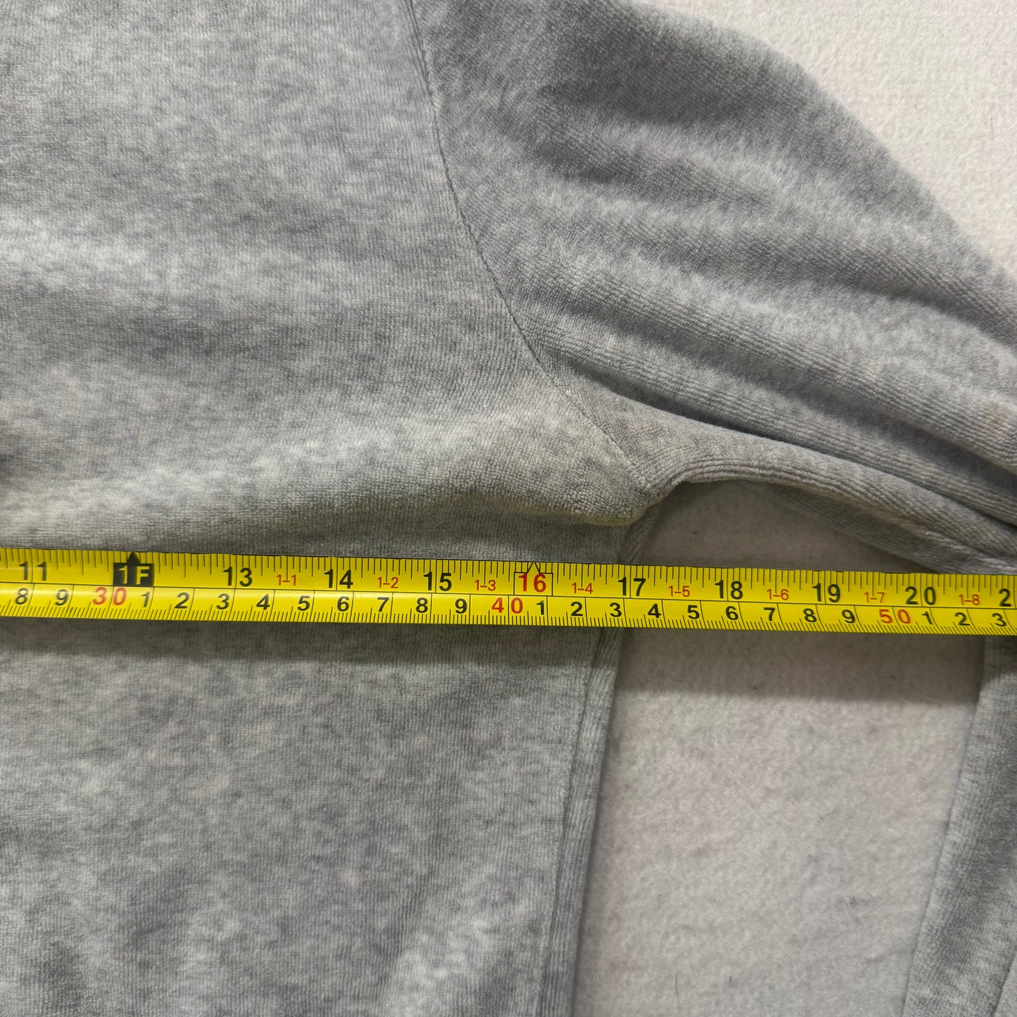 Juicy Couture Gray Velour Tracksuit Set Zip Up Hoodie & Flared Pants Y2K Size S