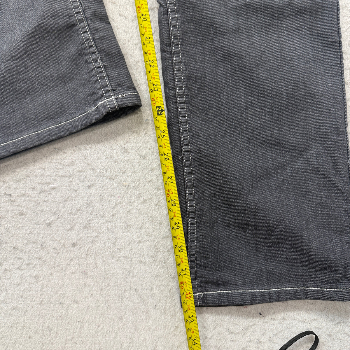 Flannel Lined Dark Gray Straight Jeans Size 8 photo 5