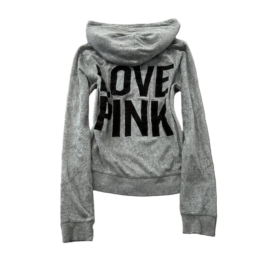 Victoria's Secret PINK Heather Gray Velour Hoodie, size S – main photo